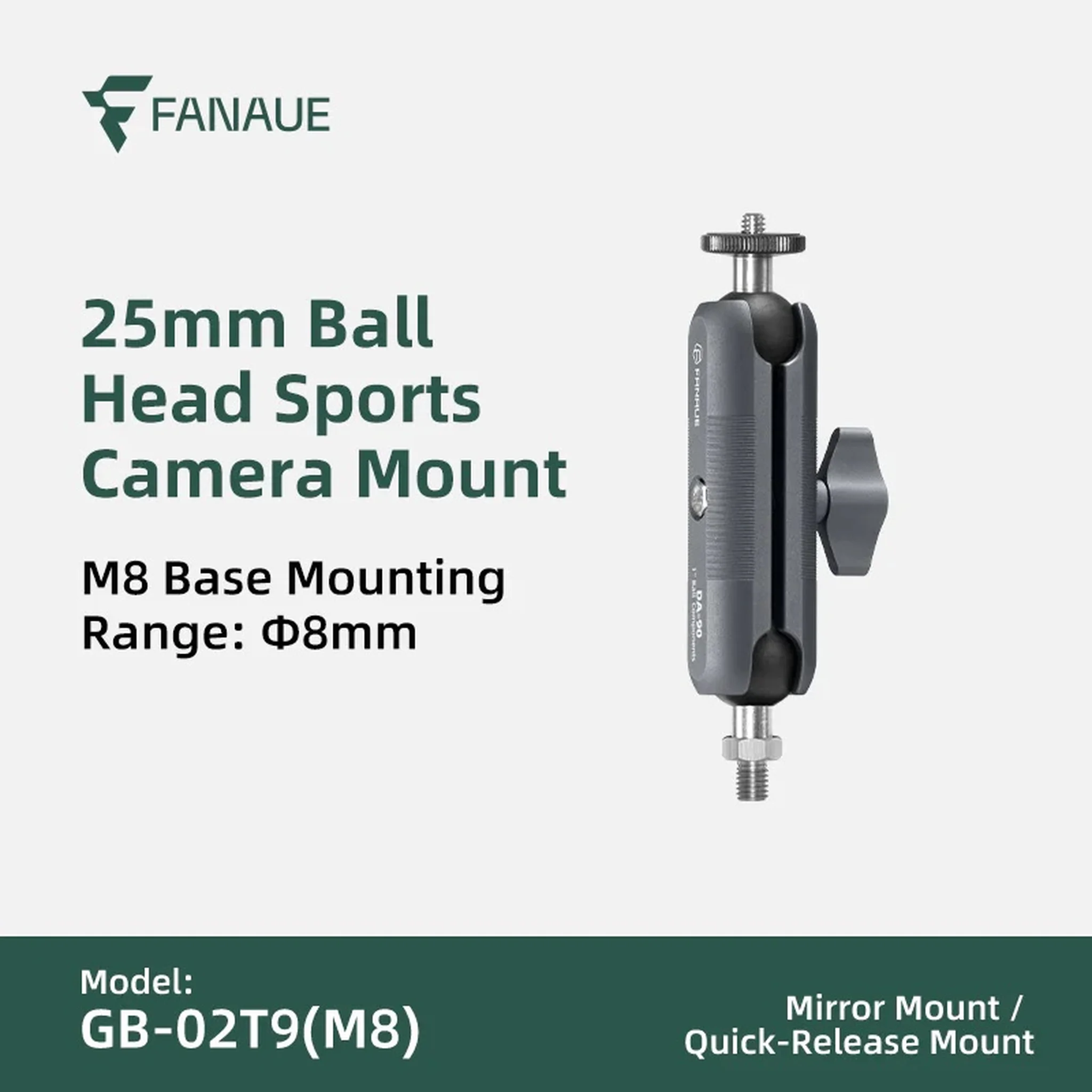 FANAUE GB-02 Universal Action Camera Mount Kit for Motorcycle