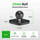 FANAUE 2 Pack 25/20/17 TPU Ball Mount Diamond Base, Compatible with RAM Mount B Size 1" Ball Double Socket Arm, Meets Industry Standard AMPS 1.912'' Hole Pattern