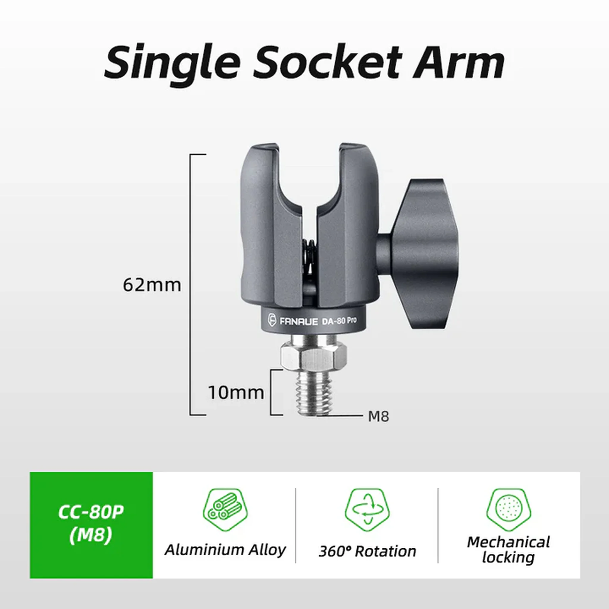 FANAUE Single Socket Arm Fit 25mm Ball Compatible with RAM mount 1"Ball Suitable for Various Screw Holes.