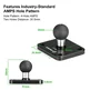 FANAUE Aluminum 4-Hole AMPS Base Mount with 25/20/17mm Mounting Ball for 25/20/17mm ball mount arm