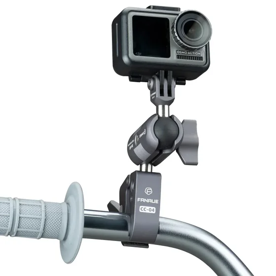 FANAUE Super Clamp Action Camera Mount,Monitor 360° Ballhead Magic Arm Double Ball Head Adapter
