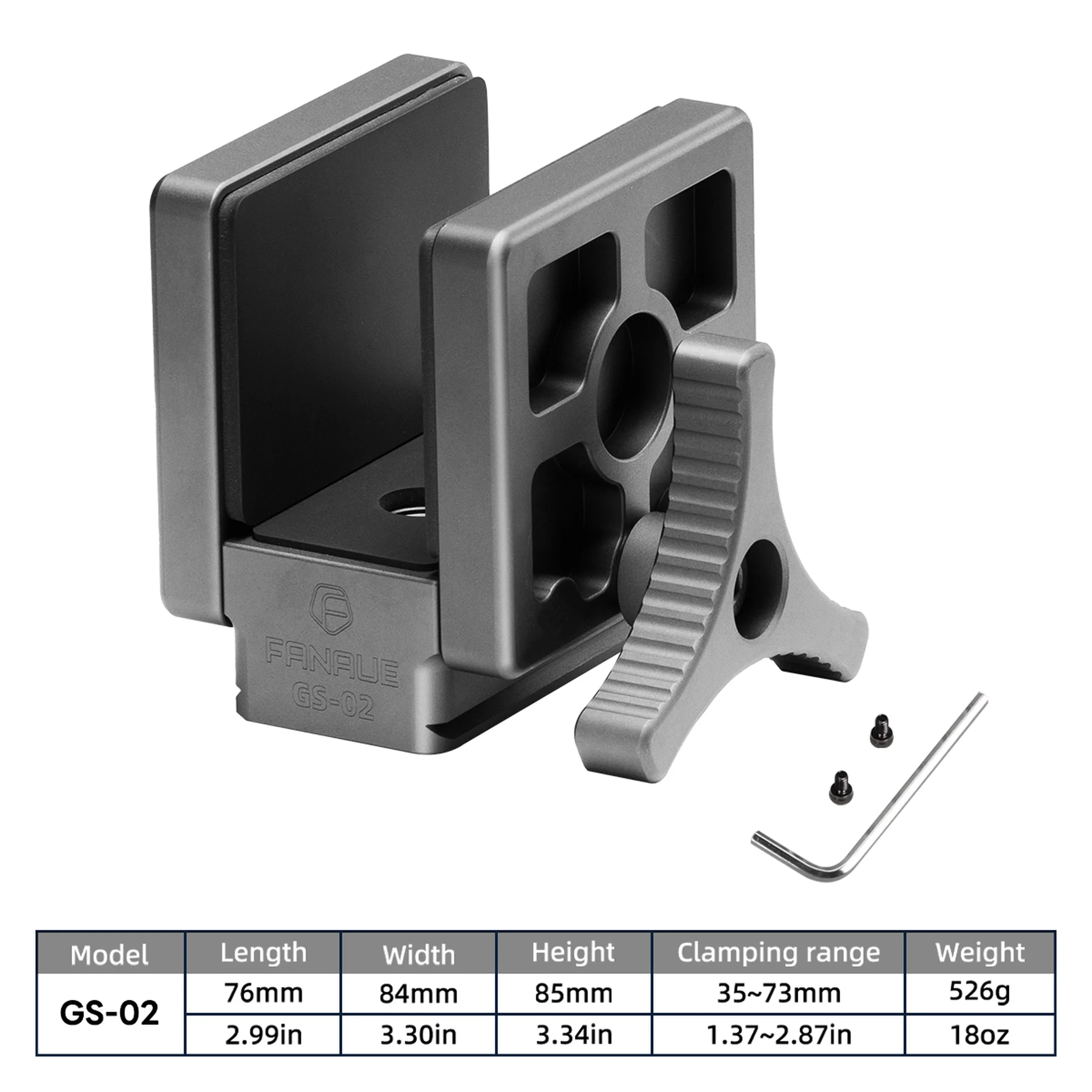 FANAUE GS-02 Arca Swiss Hunting Tripod Clamp with Quick Release Plate for Enhanced Accuracy in Hunting and Shooting