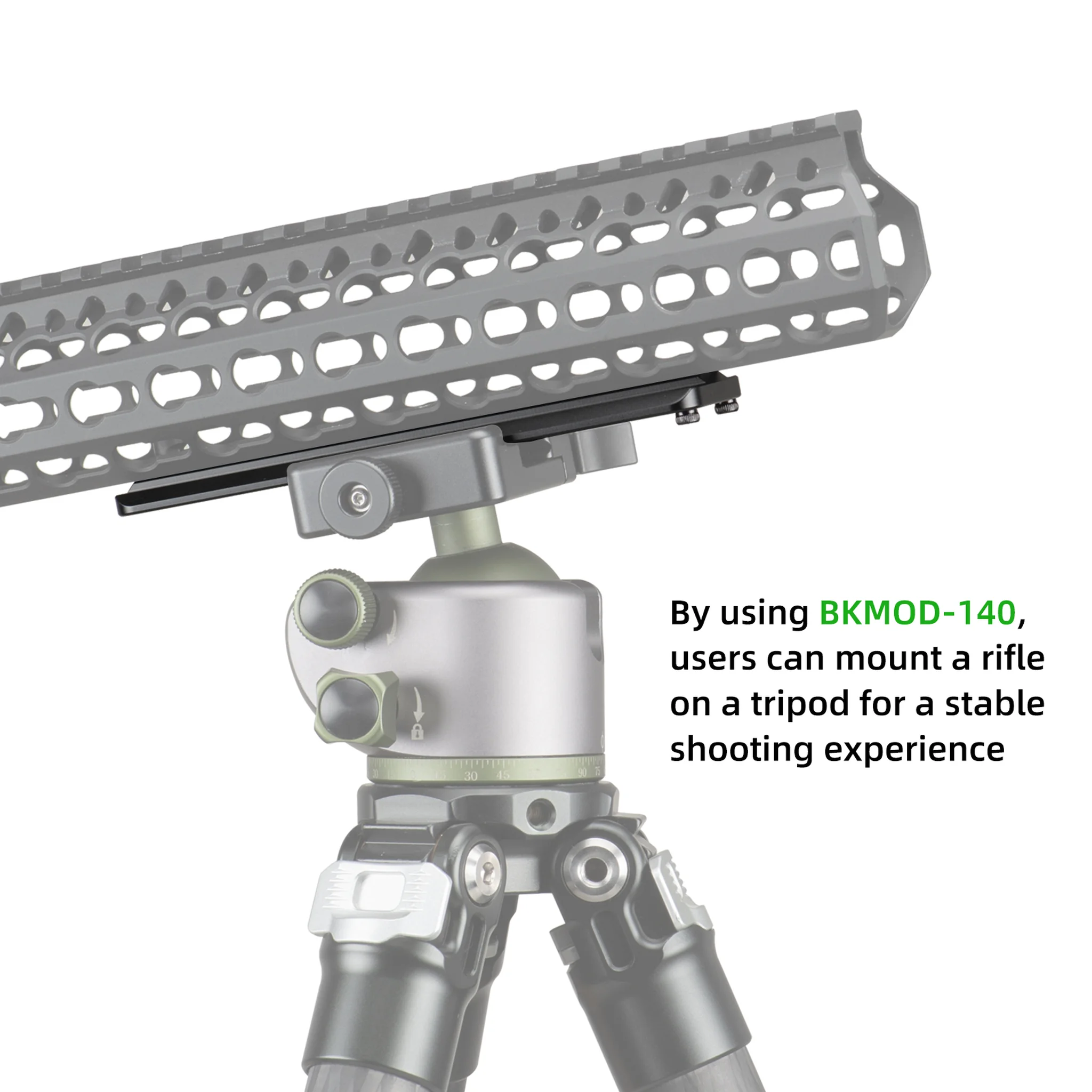 FANAUE Keymod Rail Tripod Plate Adapter Mount BKMOD-140 with Safety Stop Screws,for Tripod Ball Head Ballhead,Compatible Arca Swiss RRS Dovetail(140mm))