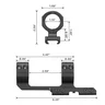 FANAUE 30-30-0MOA Montura de visor cantilever con desplazamiento, de una pieza y doble anilla para visores de 30 mm, para riel Picatinny