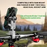 FANAUE Aluminum Phone Holder with 1" Ball Head Adapter Compatible with RAM Mounts B Size Double Socket Arm & Bike Motorcycle Phone Mount for 5.5-7" Smartphone