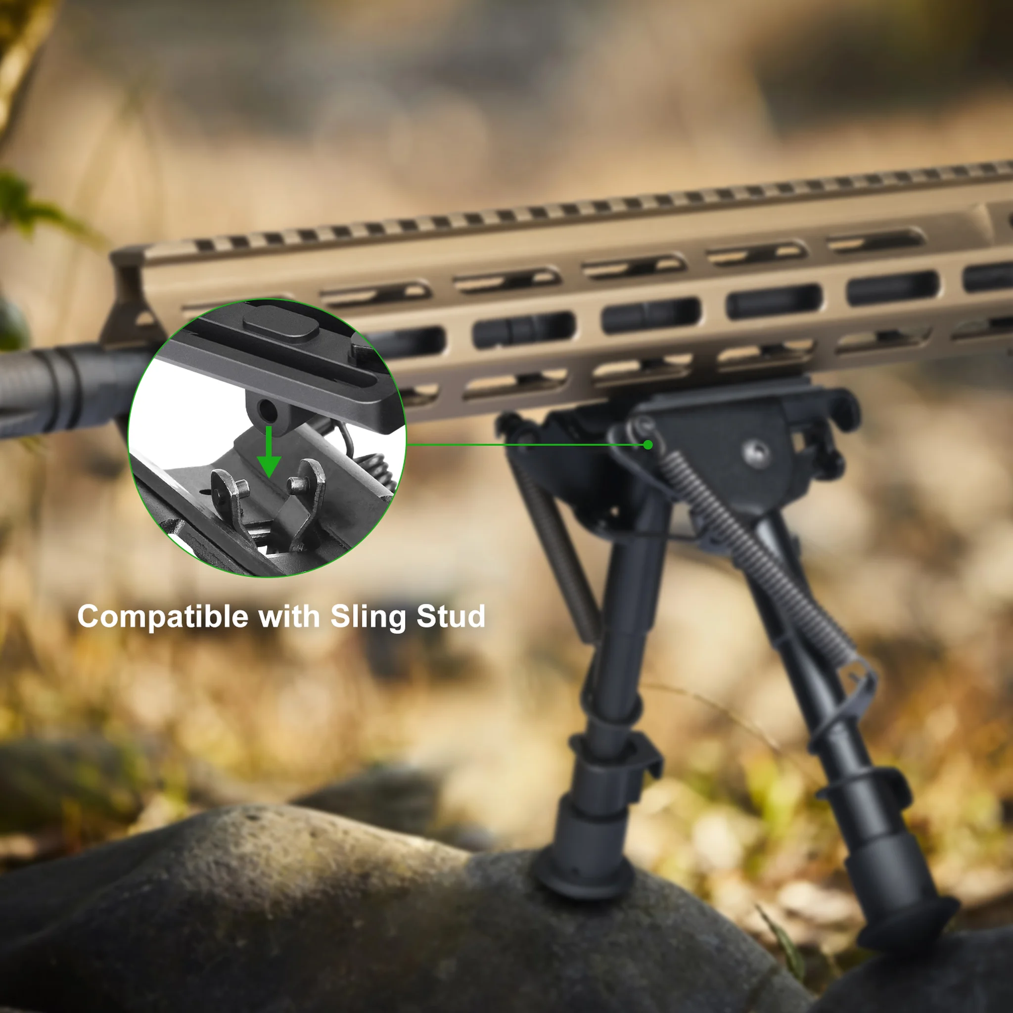 FANAUE Bipod Adapter Bipod Mount Sling Stud 3 T-Nuts 3 Screws and 1 Wrench (Mlok bipod Adapter)