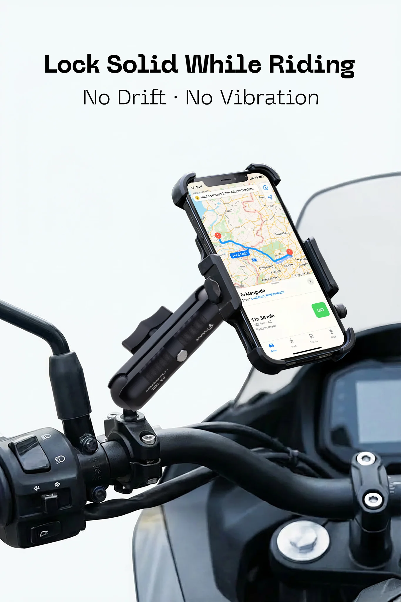 FANAUE DA-150L Aluminum Alloy 1.5" Double Socket Arm,Compatible with RAM C Size 1.5 inch Ball Components(6" Length)