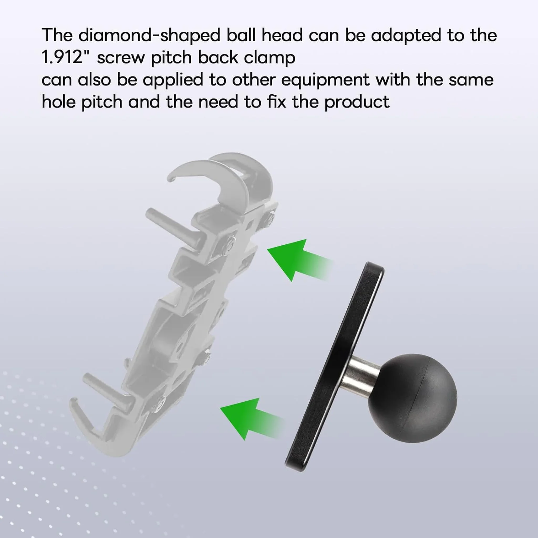 FANAUE 2 Pack 25/20/17 TPU Ball Mount Diamond Base, Compatible with RAM Mount B Size 1" Ball Double Socket Arm, Meets Industry Standard AMPS 1.912'' Hole Pattern
