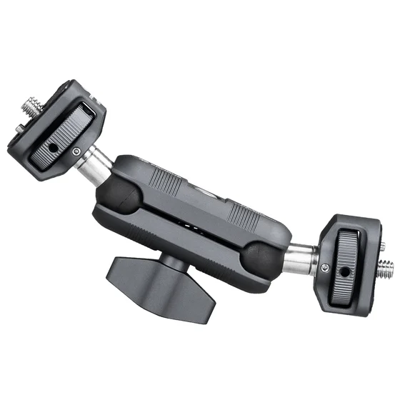 FANAUE HB-04T Camera Articulating Magic Arm, Dual Ballhead Monitor Holder Featuring 1/4" Thread Screw and Positioning Holes