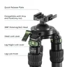 FANAUE Carbon Fiber Tripod With SC-ARC Clamp with Rotating Ball Head Adapter,Load 55.12lb/25kg (Green Style)
