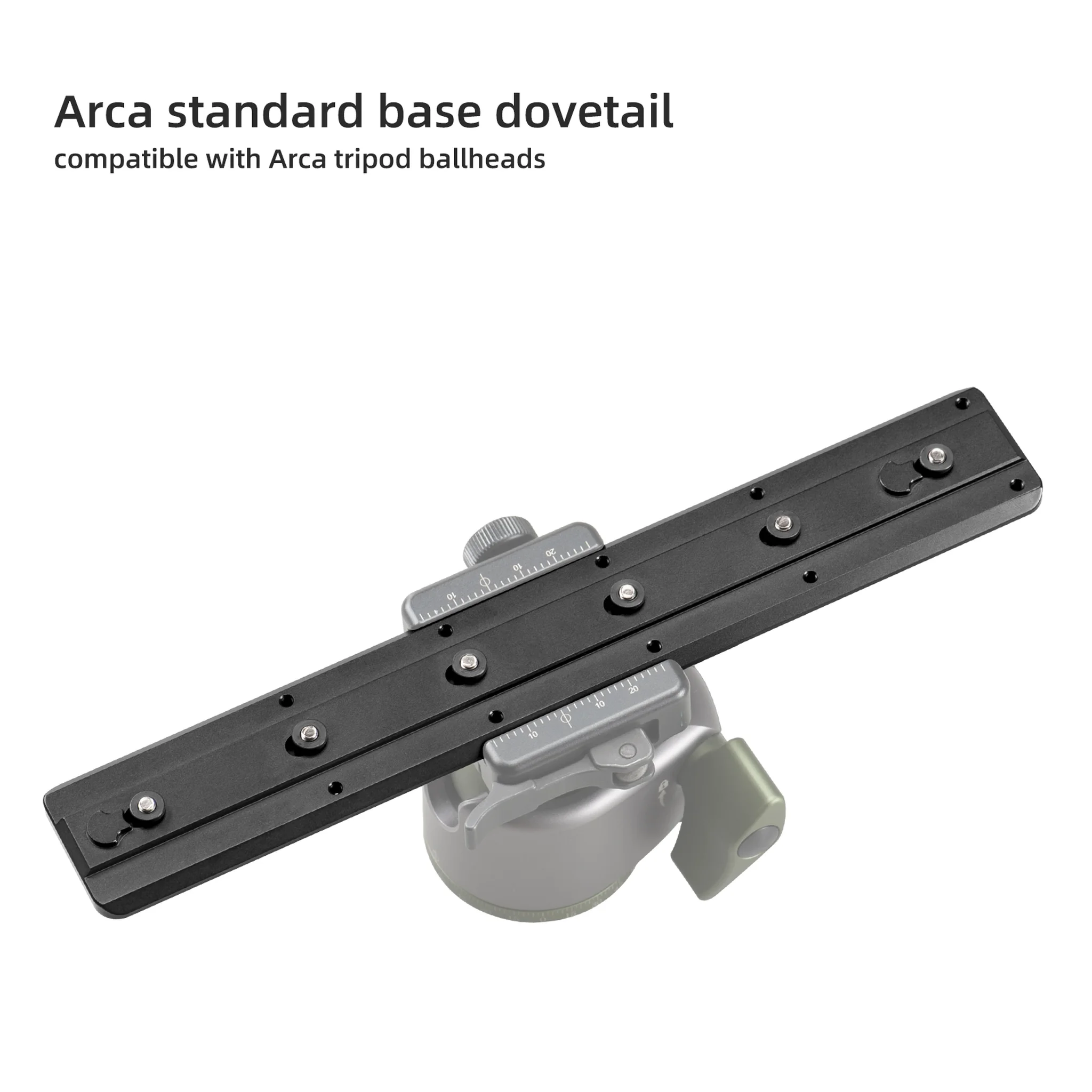 FANAUE Keymod Rail Tripod Plate Adapter Mount BKMOD-240 with Safety Stop Screws,for Tripod Ball Head Ballhead,Compatible Arca Swiss RRS Dovetail(240mm)