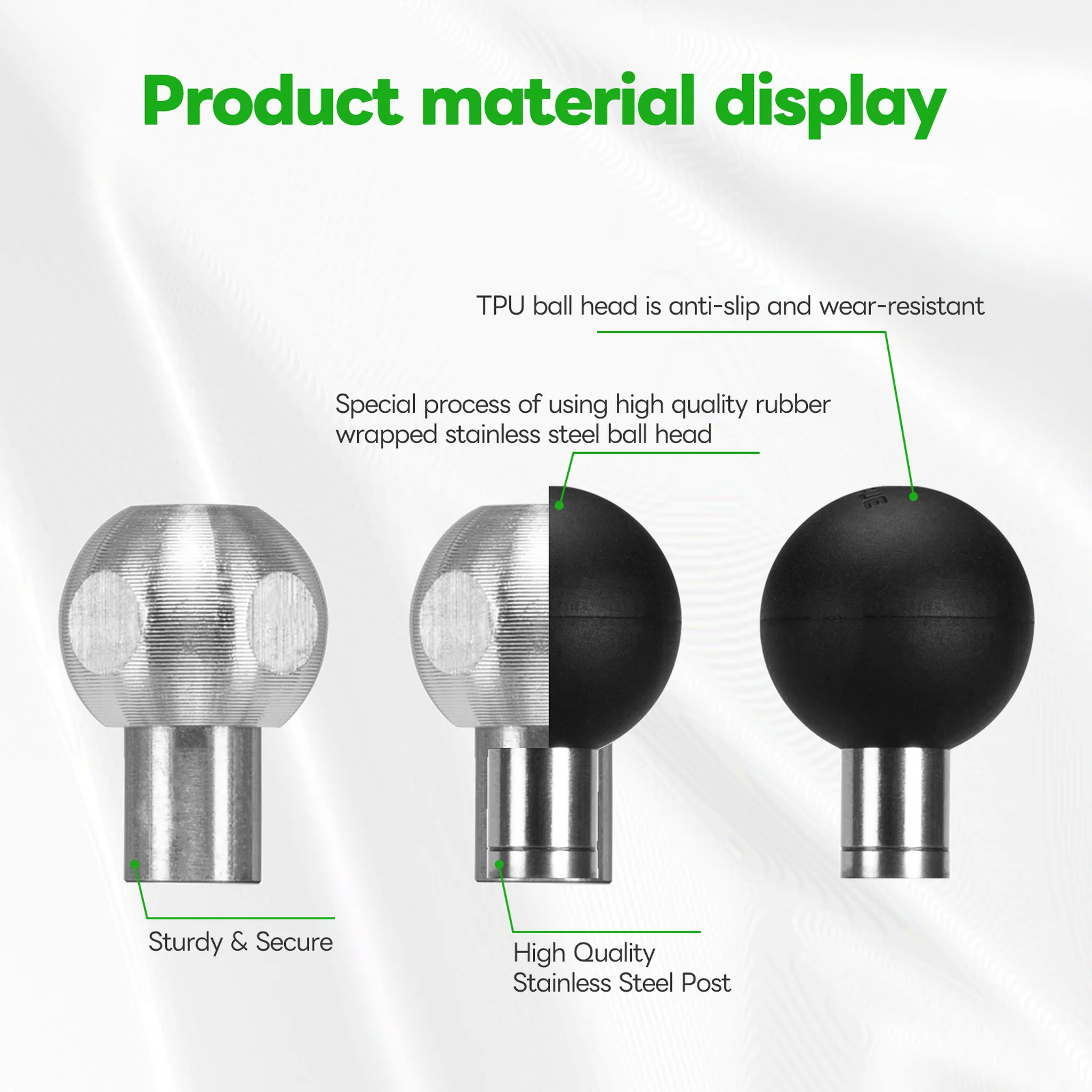 FANAUE M6 Ball Base Adapter With M6x1.0 Threaded Post for RAM Mounts Double Socket Arm & Bike Motorcycle Phone Holder