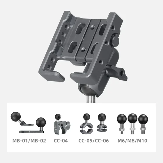FANAUE Motorcycle Phone Mount for 5.5-7" Smartphones,compatible with RAM Mounts B Size Double Socket Arm & Bike Motorcycle Phone Holder