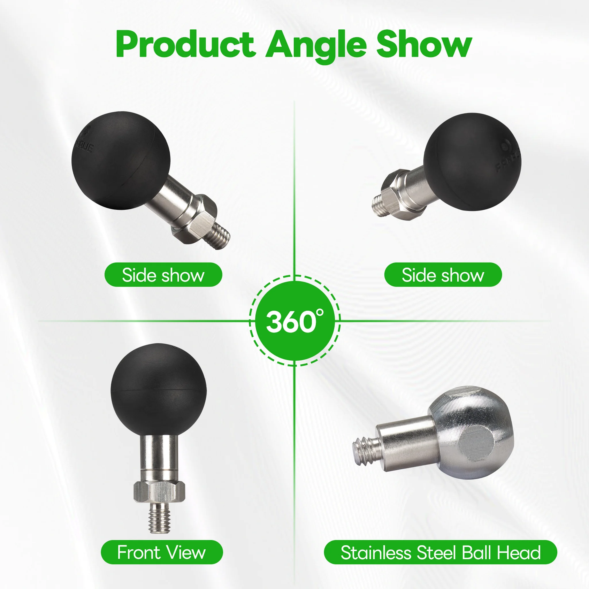 FANAUE M6 Ball Base Adapter With M6x1.0 Threaded Post for RAM Mounts Double Socket Arm & Bike Motorcycle Phone Holder
