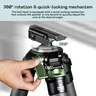 FANAUE Carbon Fiber Tripod With SC-ARC Clamp with Rotating Ball Head Adapter,Load 55.12lb/25kg (Green Style)