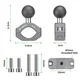 FANAUE Handlebar U-Bolt Base Clamp for Rails 0.85" to 1.14" in Diameter CC-05 Rod Clamp with B Size 1" Ball For RAM Mounts