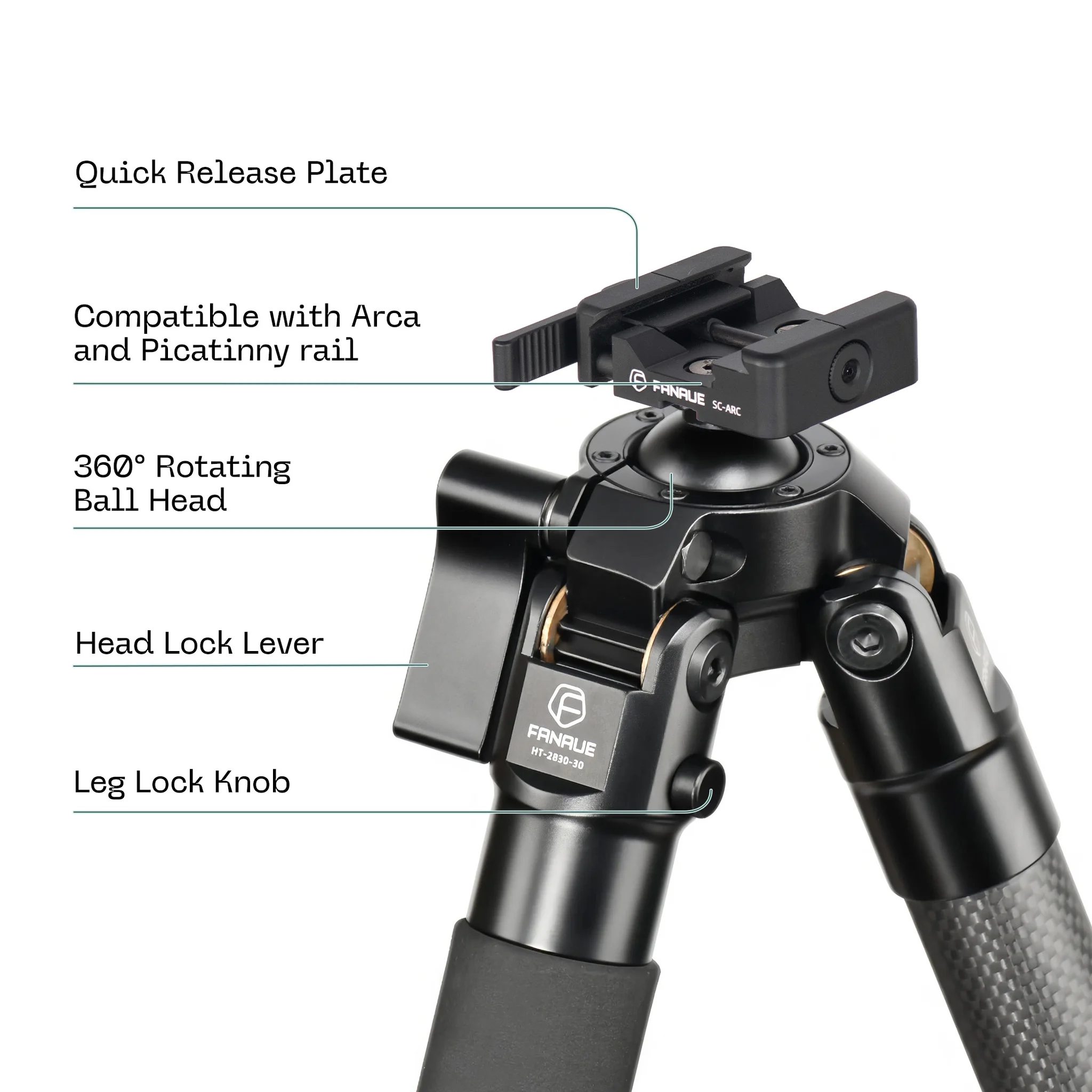 FANAUE HT-2830-28 Camera Tripod Compatible with ACRA Swiss Standard (Height:57.48")