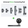 FANAUE MB-02 Ball Mount Base with 10mm Mounting Hole,Right Angle Motorcycle Rearview Mirror Mounting Base, Compatible with DA-60 DA-90 DA-150 Double Socket Arm and Other Compatible Devices