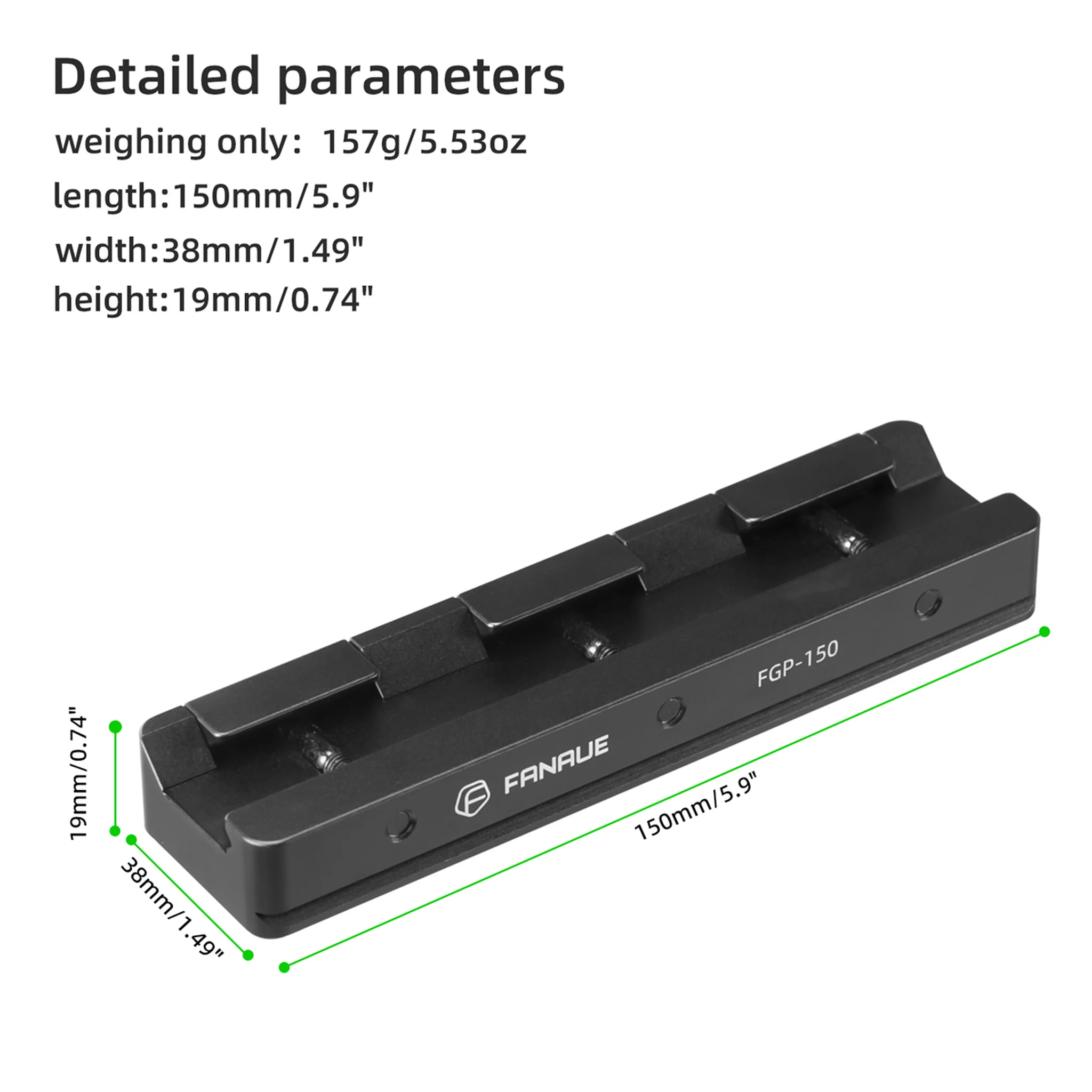 FANAUE Picatinny Arca Swiss Plate,ompatibility with Any Arca-Swiss and Picatinny Rail