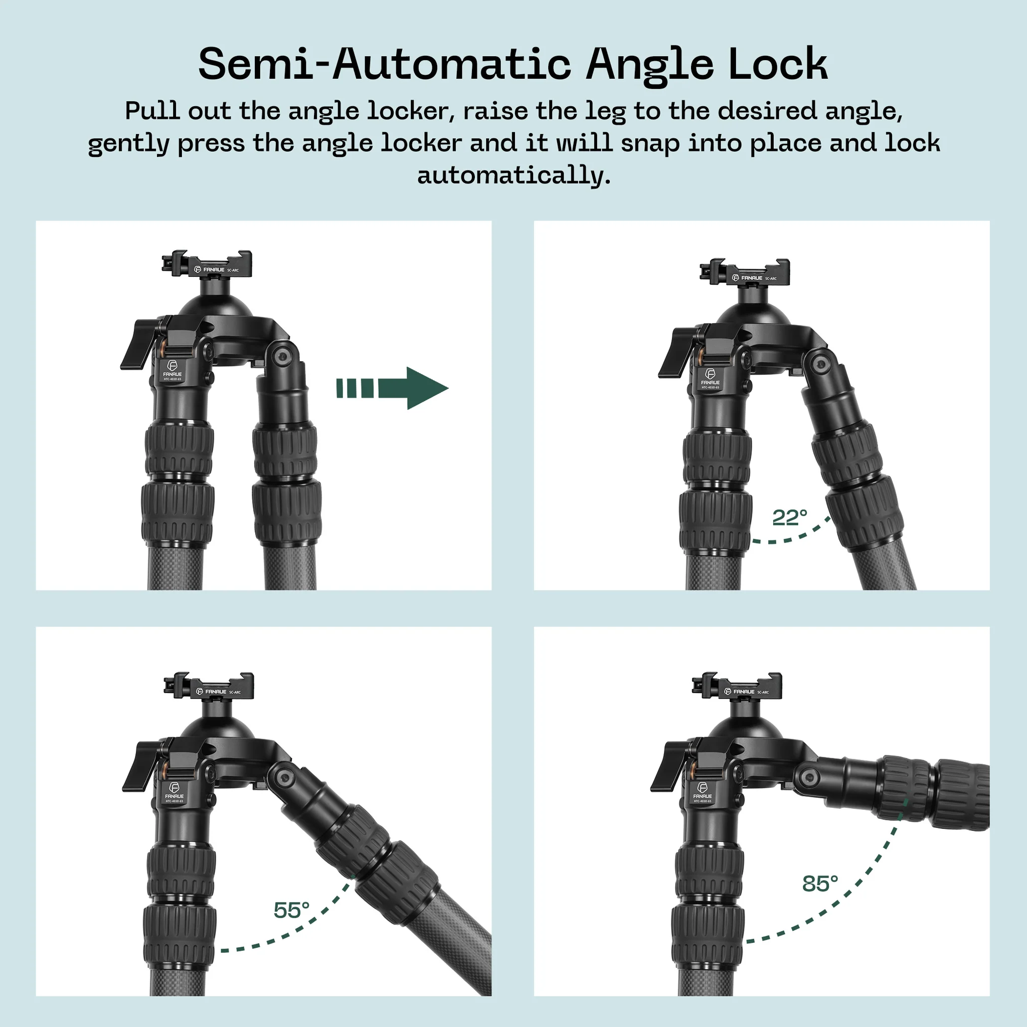 FANAUE HTC-4030-65 Carbon Fiber Inverted Tripod 3 Section Load 30KG (72inch)