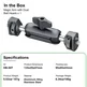 FANAUE HB-04T Camera Articulating Magic Arm, Dual Ballhead Monitor Holder Featuring 1/4" Thread Screw and Positioning Holes