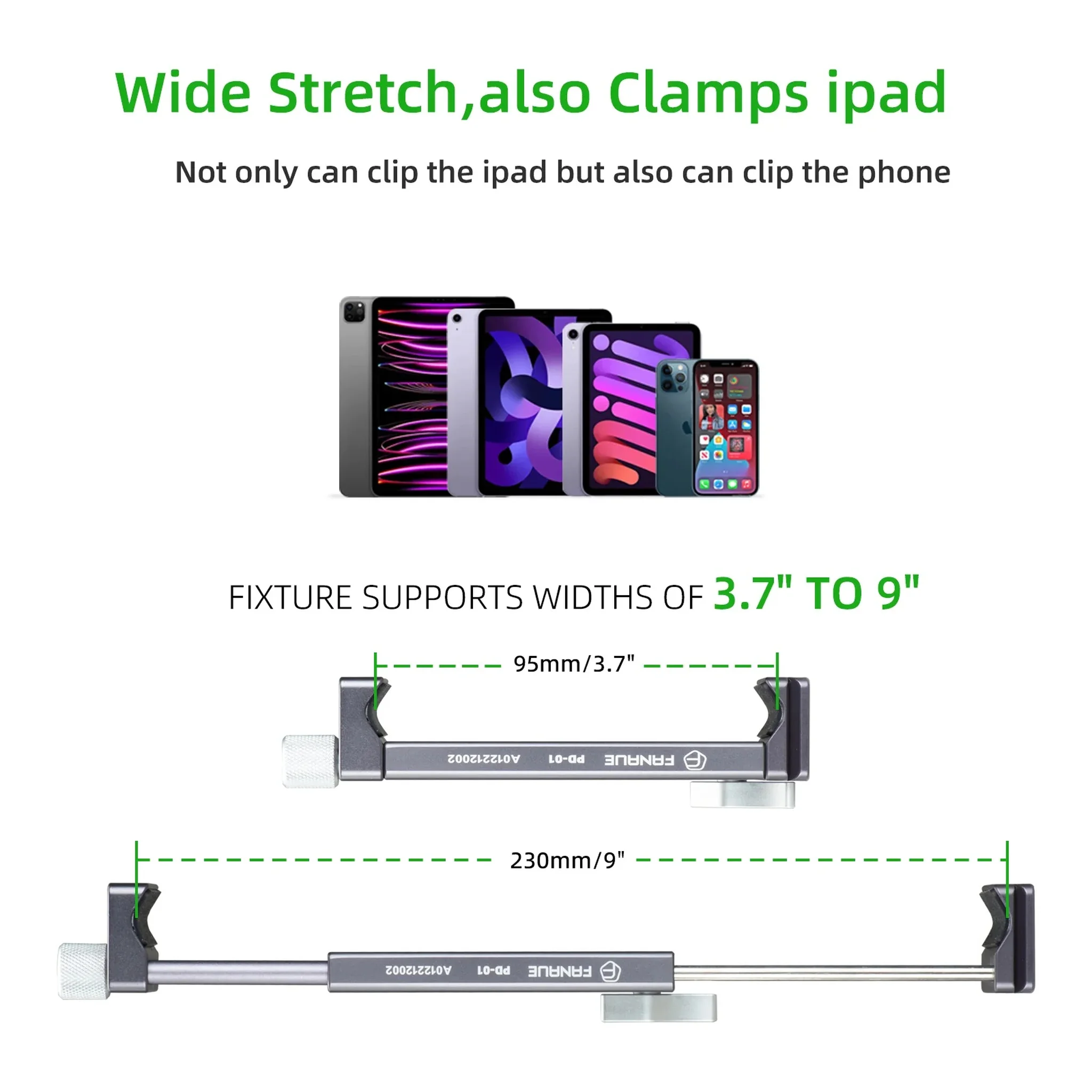 FANAUE Universal iPad / Tablet Holder Kits for 3.7”-9”