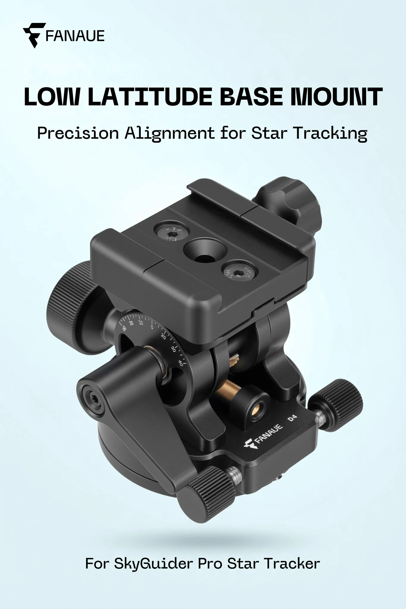 FANAUE D4 EQ Base, EQ Ballhead, Telescope Accessory, Black