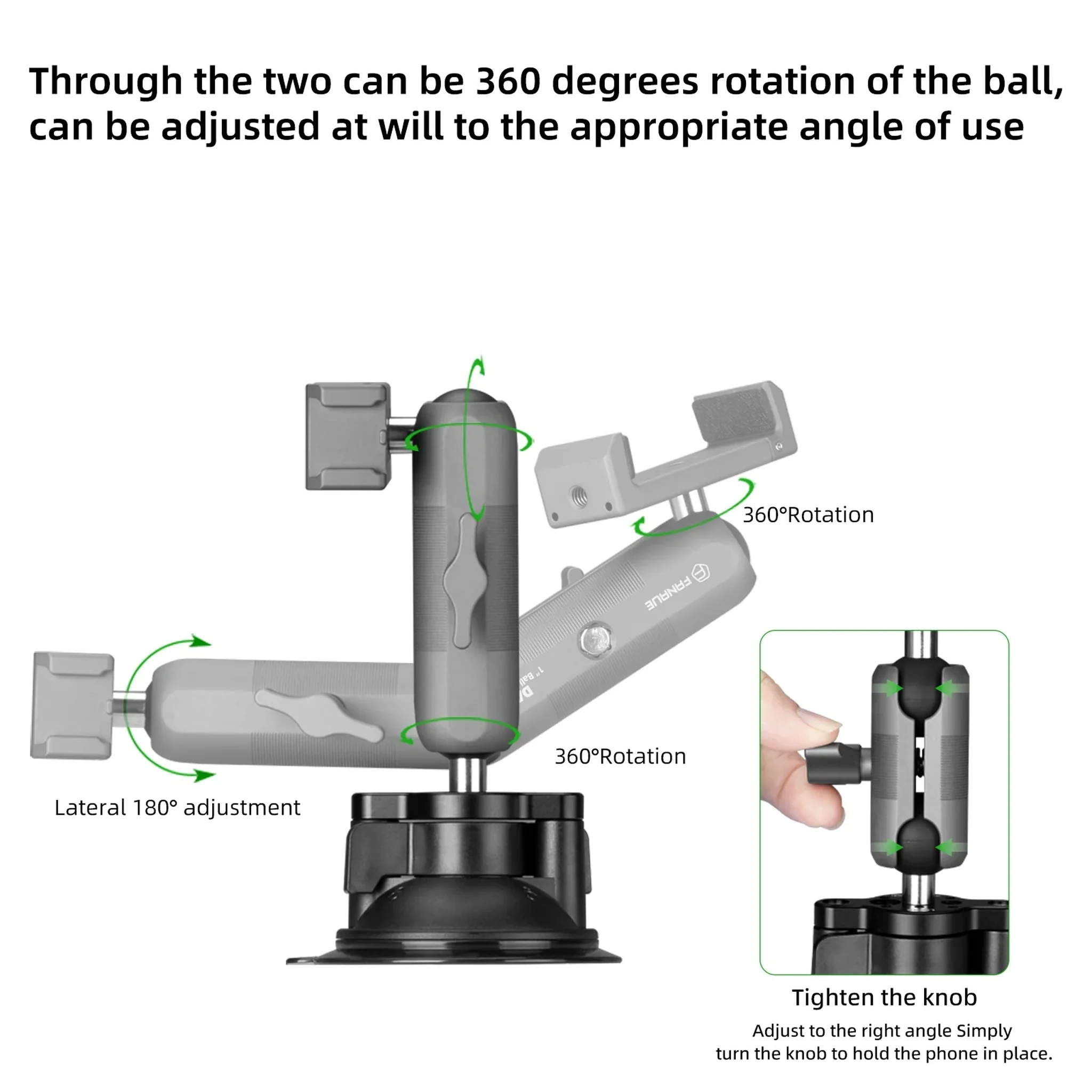FANAUE Cell Phone Holder for Car with Twist-Lock Suction Cup