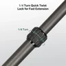 Trépied inversé en fibre de carbone FANAUE HTC-4030A-65 avec base de mise à niveau intégrée à demi-boule de 65 mm, 3 sections et capacité de charge de 25 kg