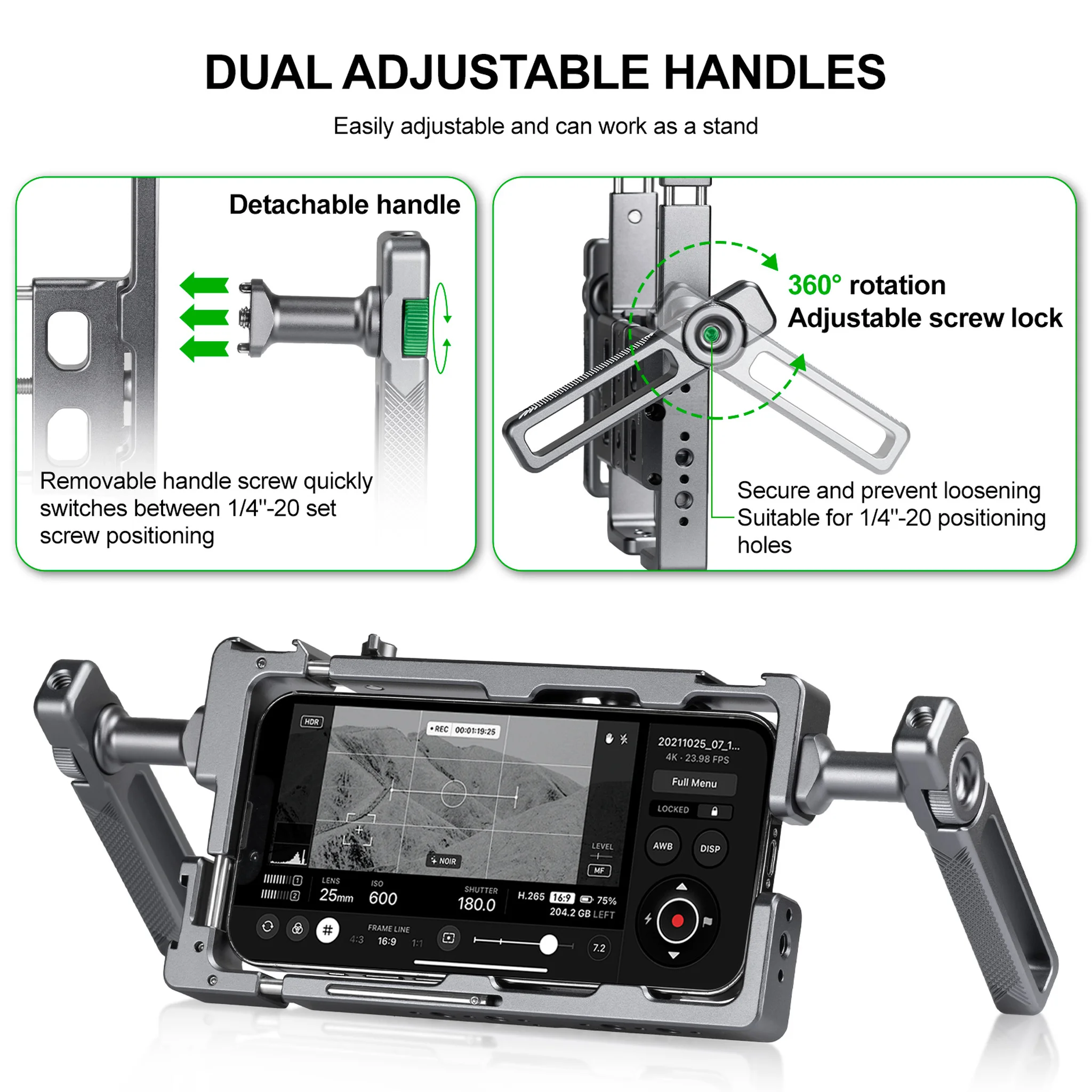 Fanaue Video Action Handheld Stabilizer  Smartphone Video Rig