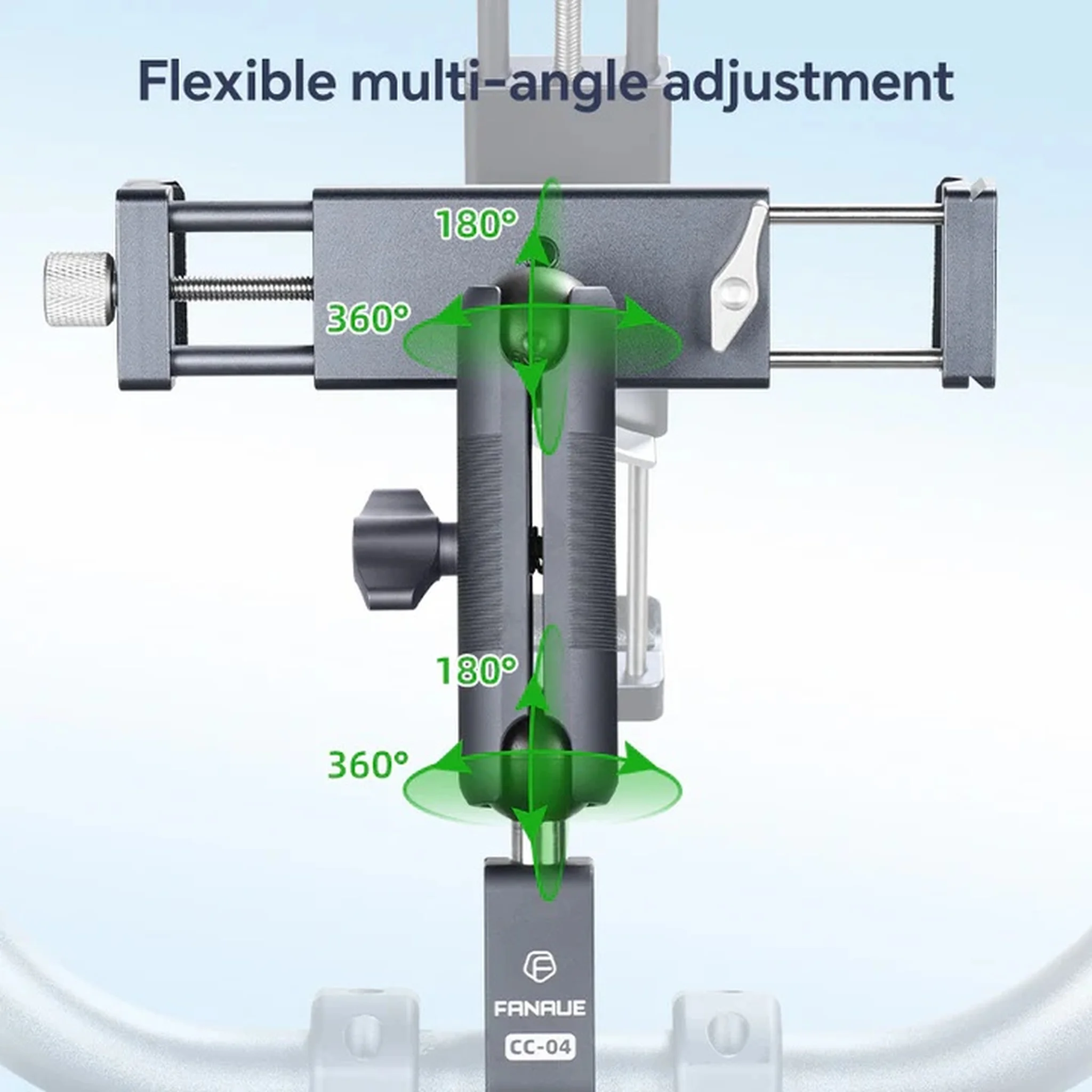 FANAUE Motorcycle/ Bike Tablet Mount, fits iPads with a width of 95–225mm.