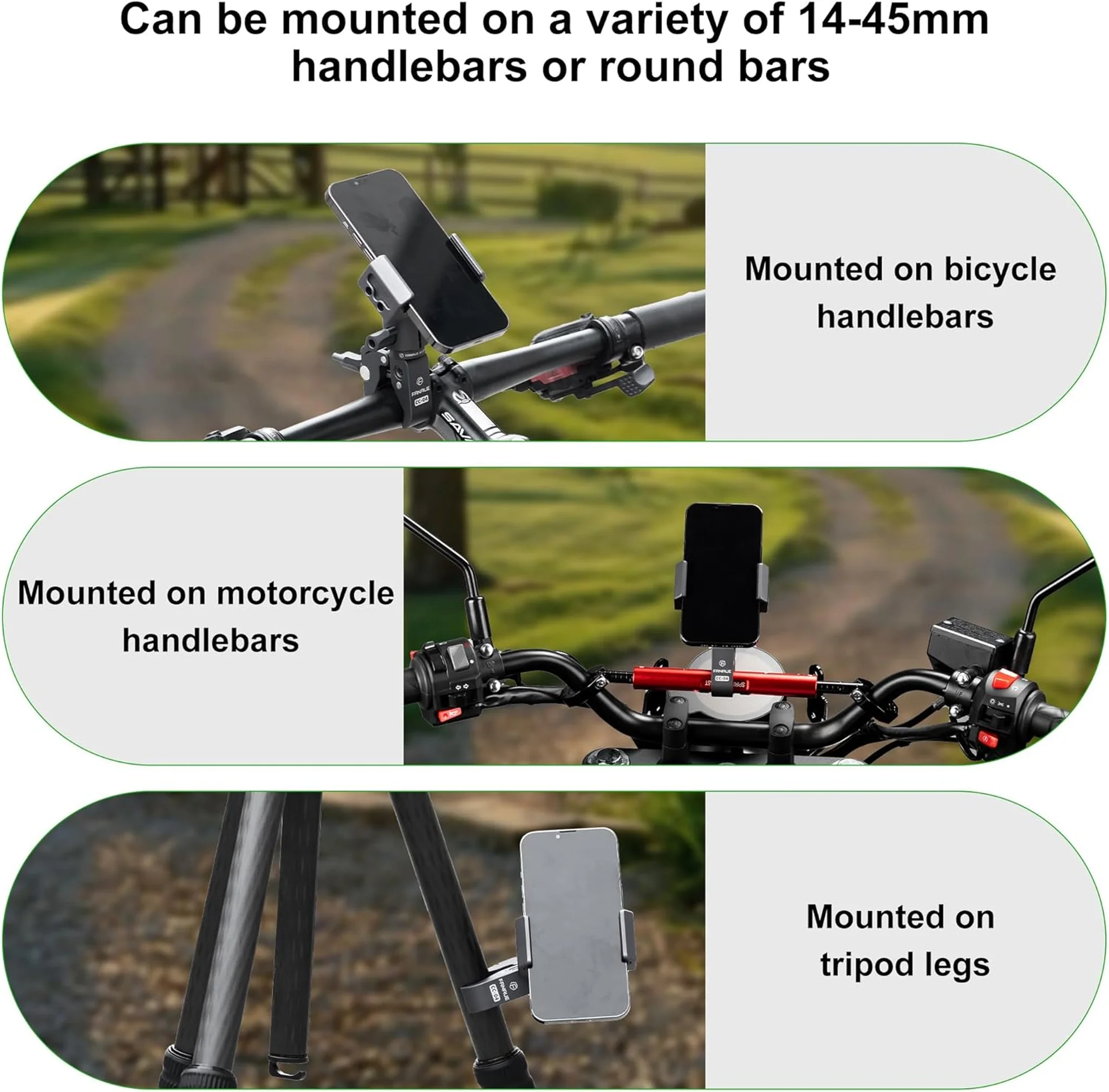 FANAUE CC-04(80P) Single Socket Arm with Handlebar Base Mount Strong Rod Clamp Compatible with RAM Mounts 1 Inch Ball