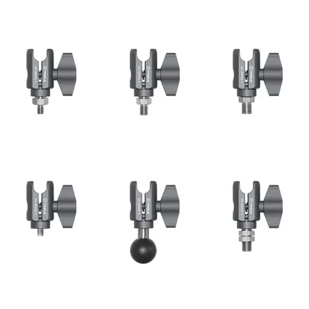 FANAUE CC-80PS 系列單球關節臂，適配17毫米RAM支架B款適配器，鋁合金夾具適配17毫米（0.66英寸）球頭，適用於自行車、摩托車、車載手機支架