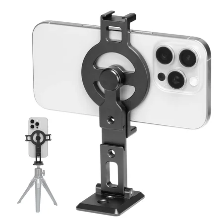 FANAUE MT-04 Magnetic Phone Tripod Mount Holder with Cold Shoe Arca Swiss QR Base Plate,1/4" & 3/8'' Screw