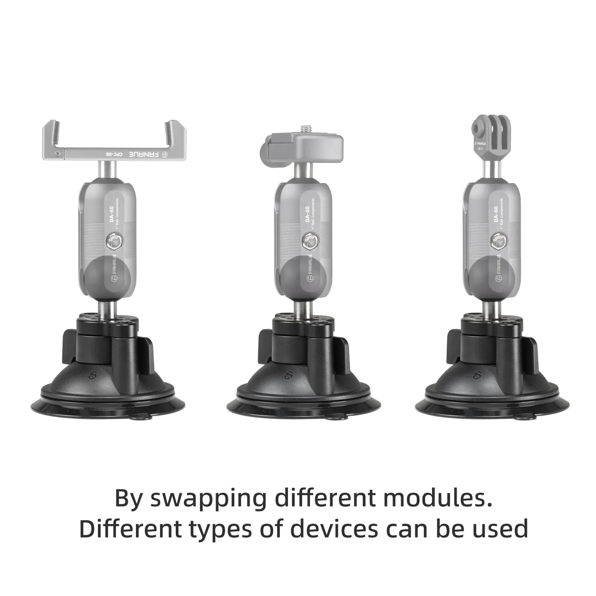 FANAUE Mount Twist-Lock Suction Cup Base with Vehicle Windshields SC-01 B Size 1" Ball for RAM Mounts