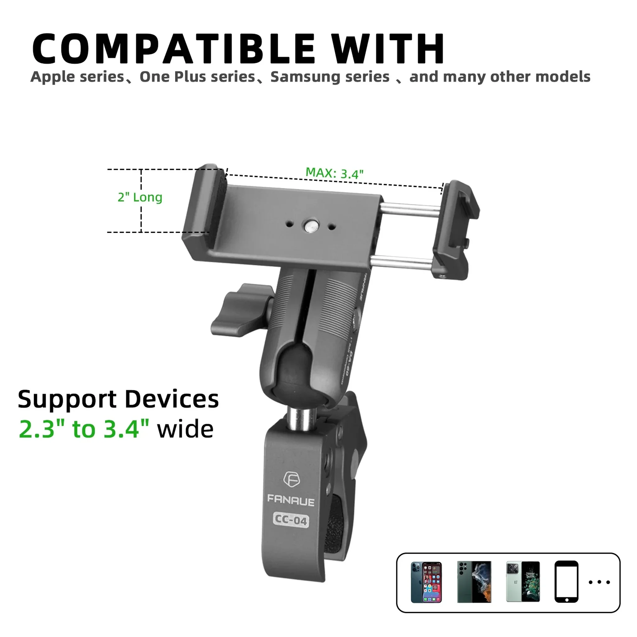 FANAUE CPC-08T Motorcycle Phone Mount with Silicone Net