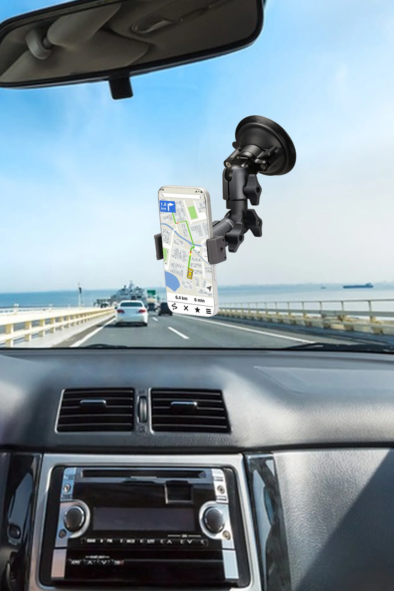 FANAUE DA-120PRO Double Socket Swivel Arm Compatible with 1 Inches/B Size /25mm Ball Mounts Accessories, Powerful Clamp Compatible with RAM Mount