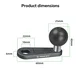 FANAUE MB-02 Ball Mount Base with 10mm Mounting Hole,Right Angle Motorcycle Rearview Mirror Mounting Base, Compatible with DA-60 DA-90 DA-150 Double Socket Arm and Other Compatible Devices