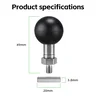 FANAUE M6T 轨道球头安装座，配备T型螺栓固定件，由带M6x1.0螺纹的球珠构成