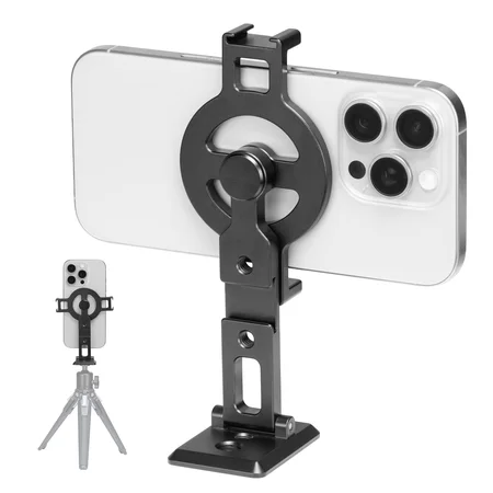 FANAUE MT-04 Magnetic Phone Tripod Mount Holder with Cold Shoe Arca Swiss QR Base Plate,1/4" & 3/8'' Screw
