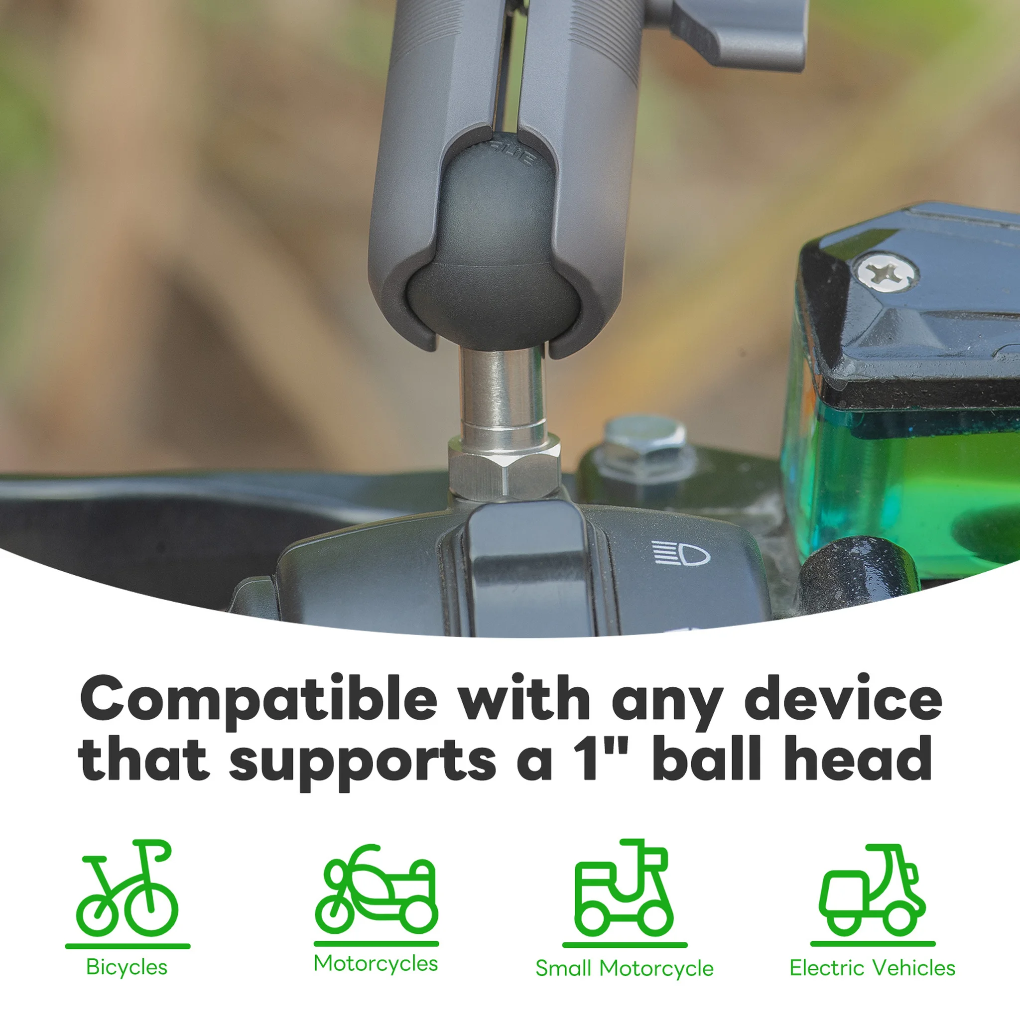 FANAUE M6 Ball Base Adapter With M6x1.0 Threaded Post for RAM Mounts Double Socket Arm & Bike Motorcycle Phone Holder