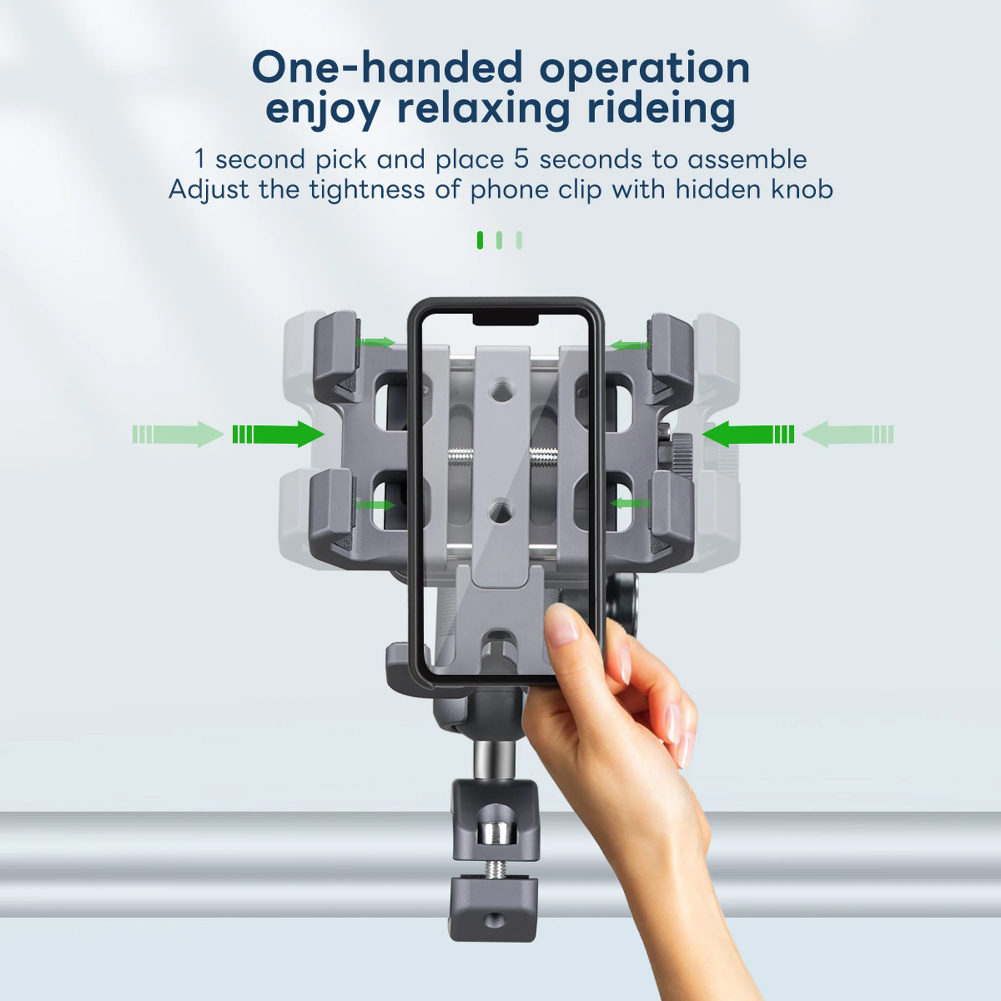 ANAUE Motorcycle Phone Mount Adapter with Shock Absorption Anti-Theft Function