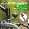 FANAUE MB-01 Ball Mount Base with 10mm Mounting Hole,Angled Motorcycle Mirror Mounting Base, Compatible with DA-60 DA-90 DA-150 Double Socket Arm And Bike Motorcycle Mirrors Lever Phone Holder