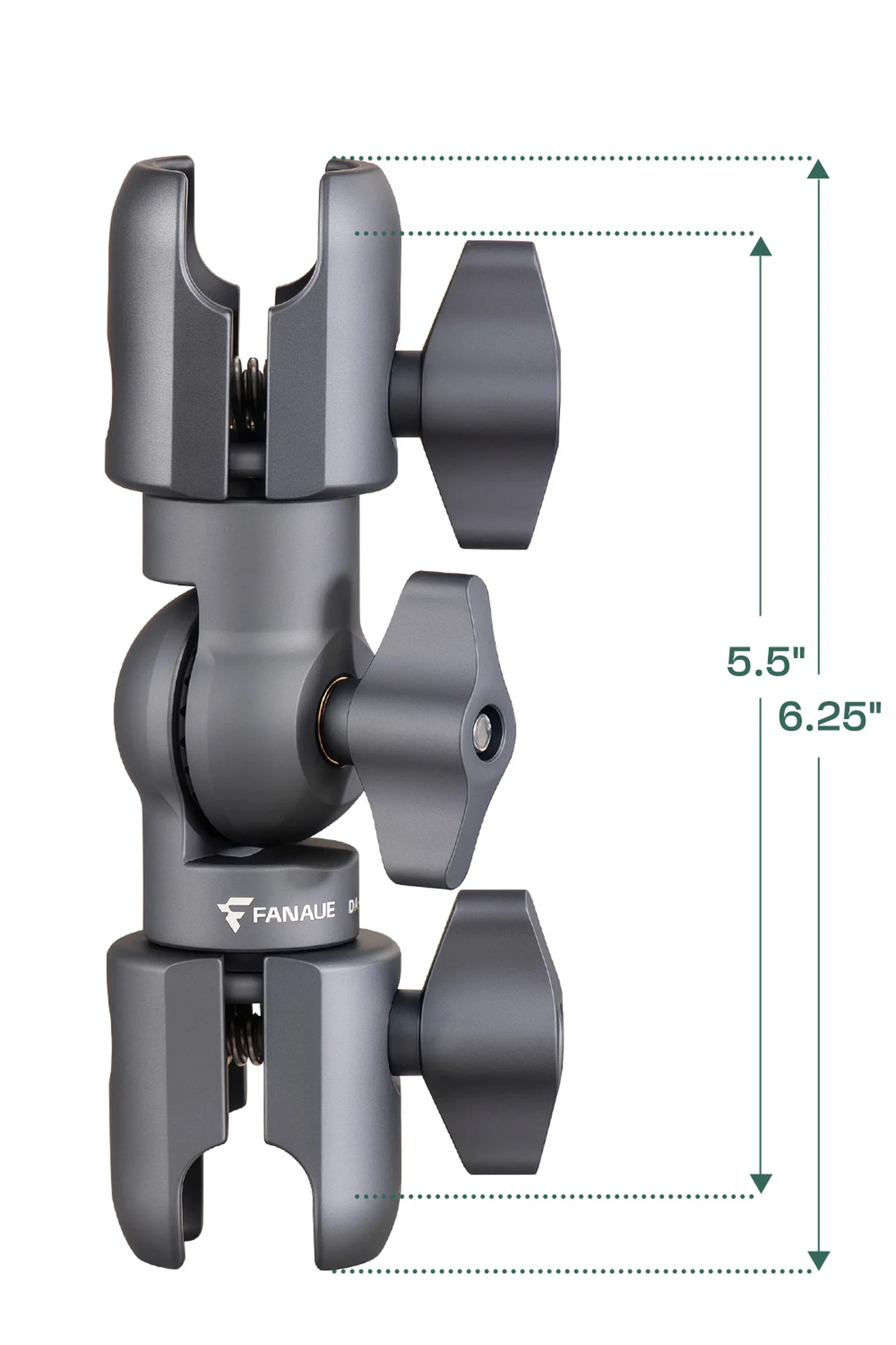 FANAUE DA-120PRO Double Socket Swivel Arm Compatible with 1 Inches/B Size /25mm Ball Mounts Accessories, Powerful Clamp Compatible with RAM Mount