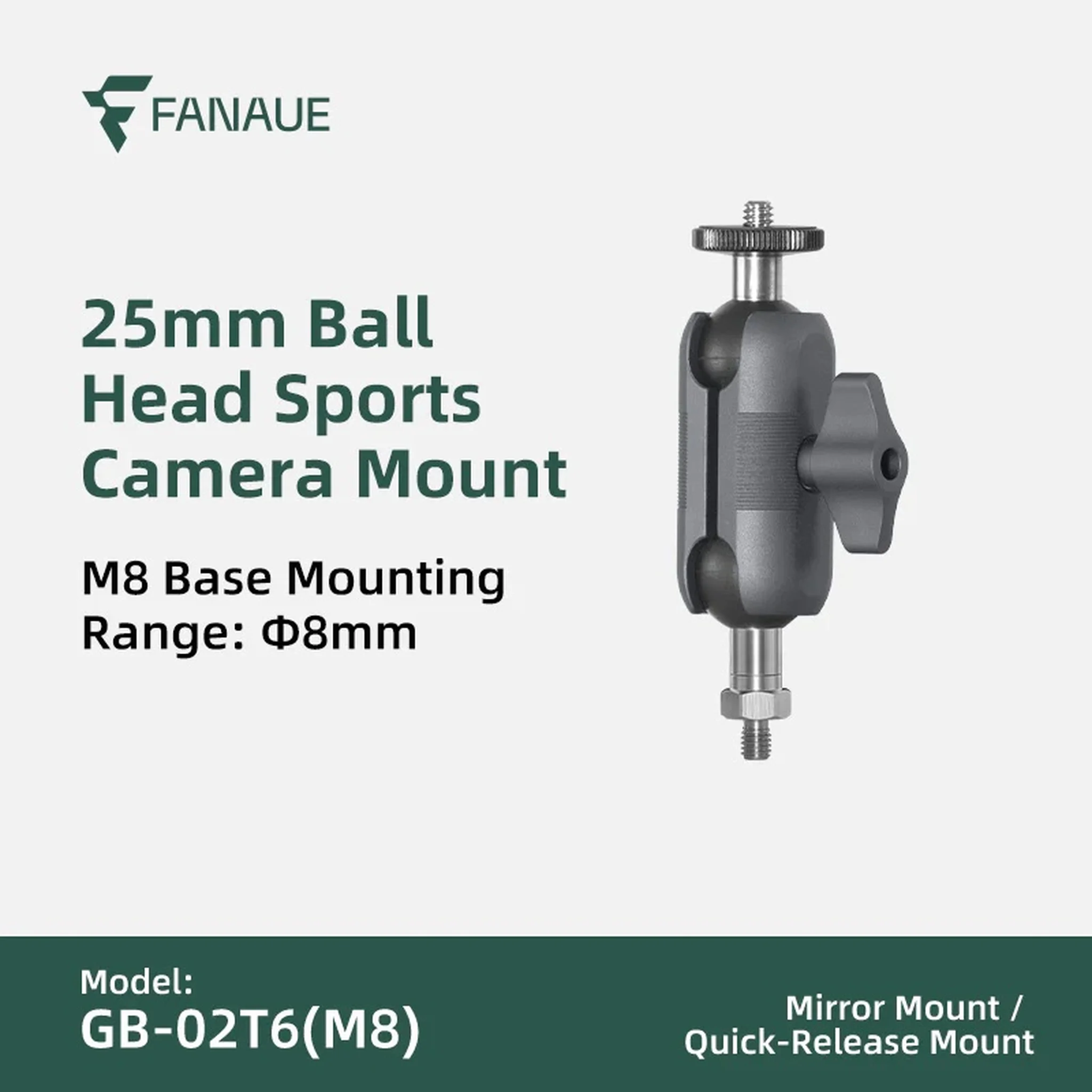 FANAUE GB-02 Universal Action Camera Mount Kit for Motorcycle