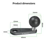 FANAUE MB-02 Ball Mount Base with 10mm Mounting Hole,Right Angle Motorcycle Rearview Mirror Mounting Base, Compatible with DA-60 DA-90 DA-150 Double Socket Arm and Other Compatible Devices