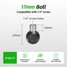 FANAUE B-0  Female Ball Adapter with 1/4"-20 Threaded Hole with 25/20/17mm Ball